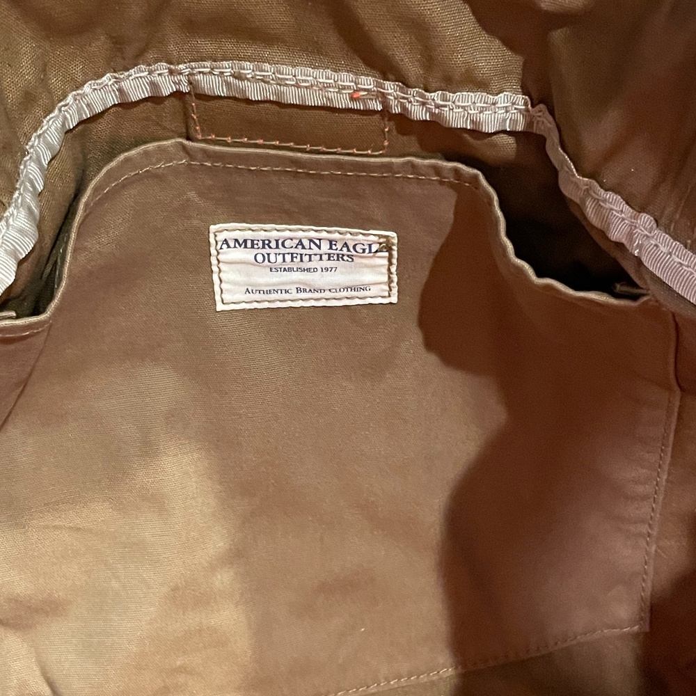 Vintage American Eagle Cotton Messenger Bag Khaki - Picture 7 of 8